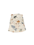Liewood reversible sun hat in cream with animal ears - British product