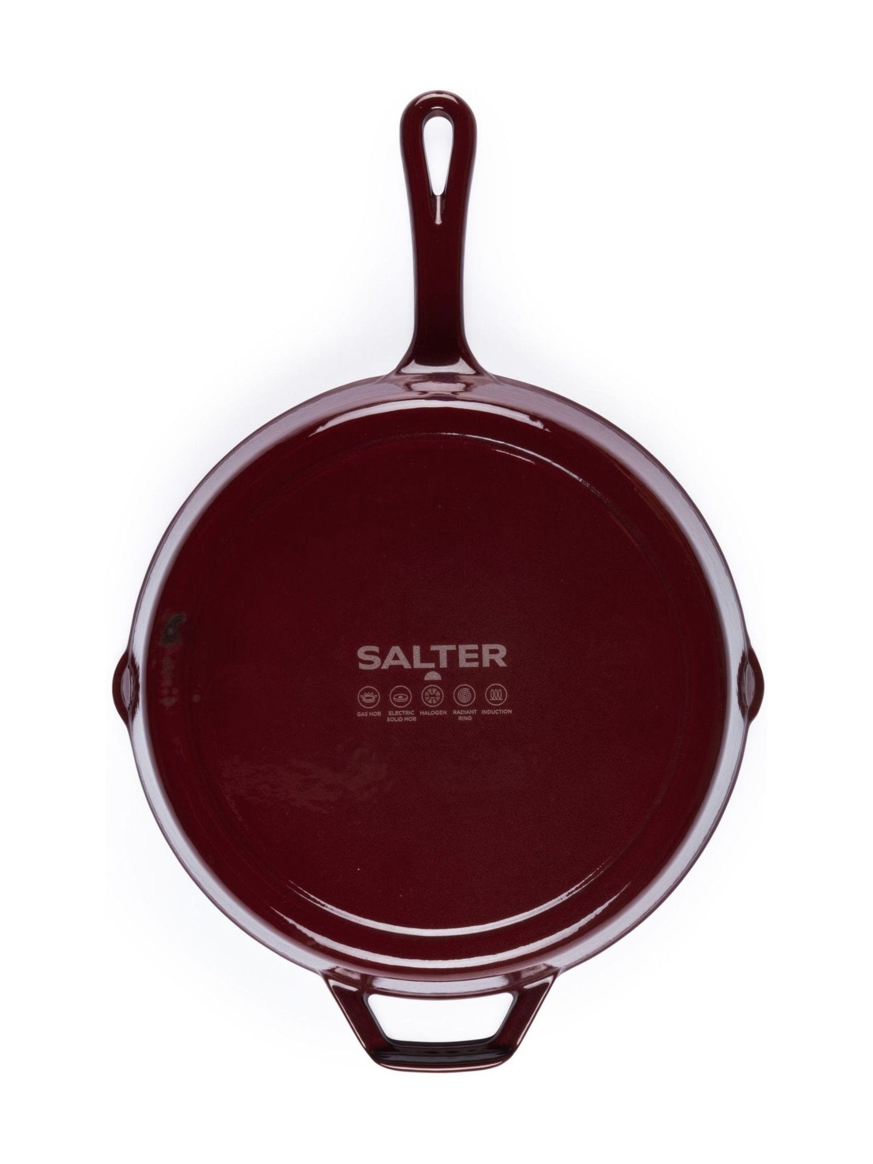 Salter red cast iron frying pan 26cm, imported from the UK