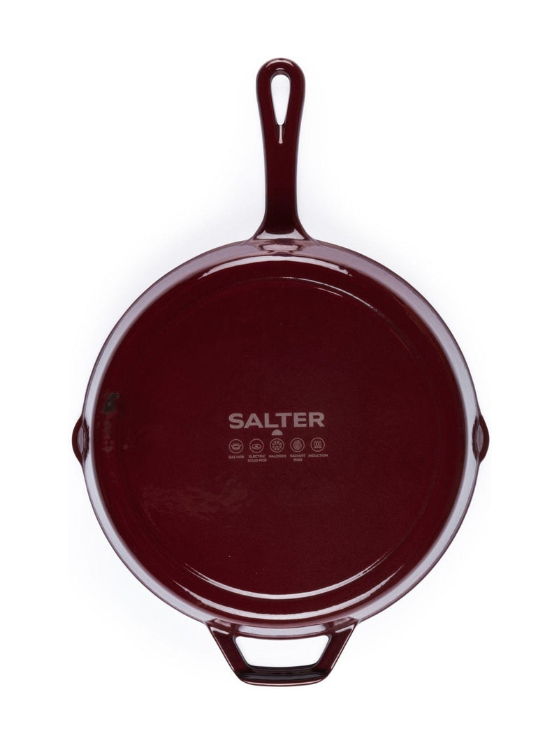 Salter red cast iron frying pan 26cm, imported from the UK