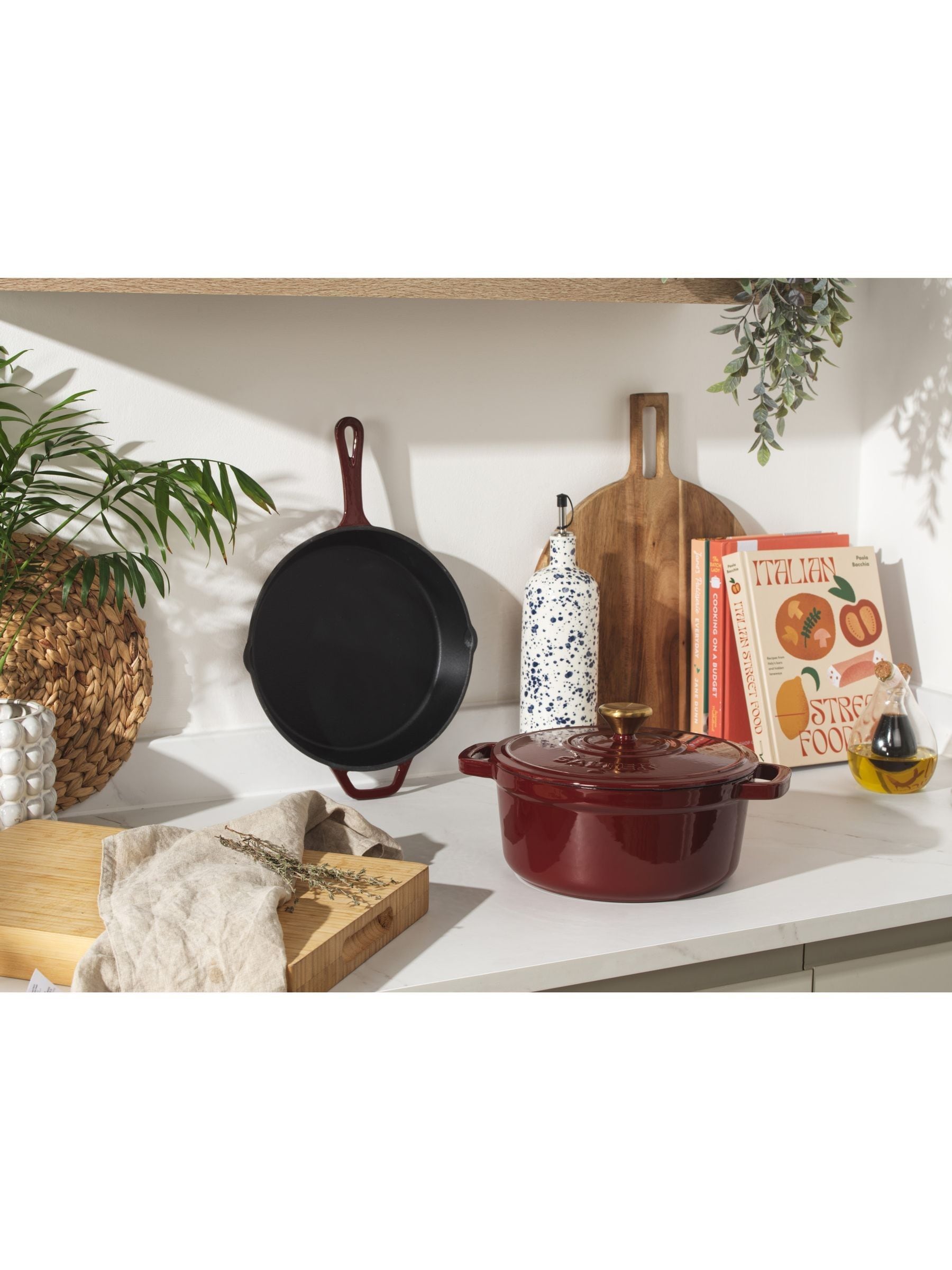 Salter red cast iron frying pan 26cm, imported from the UK