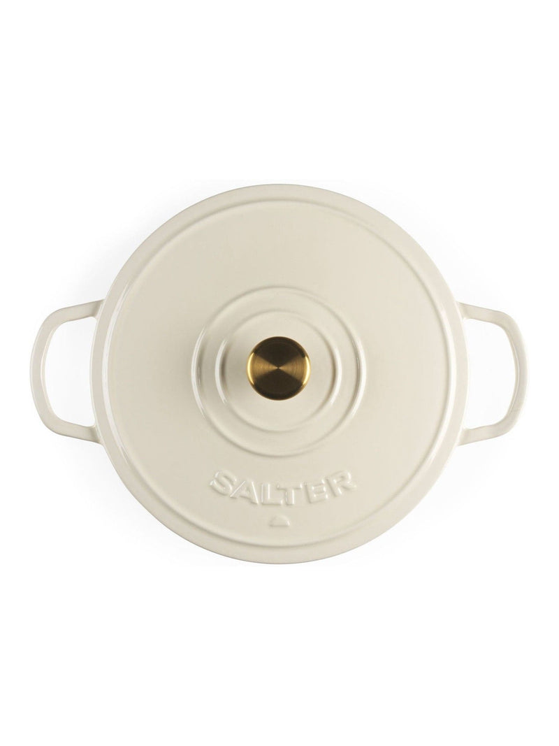 Salter cream Chester shallow cast iron casserole pot 2.8L, imported from the UK