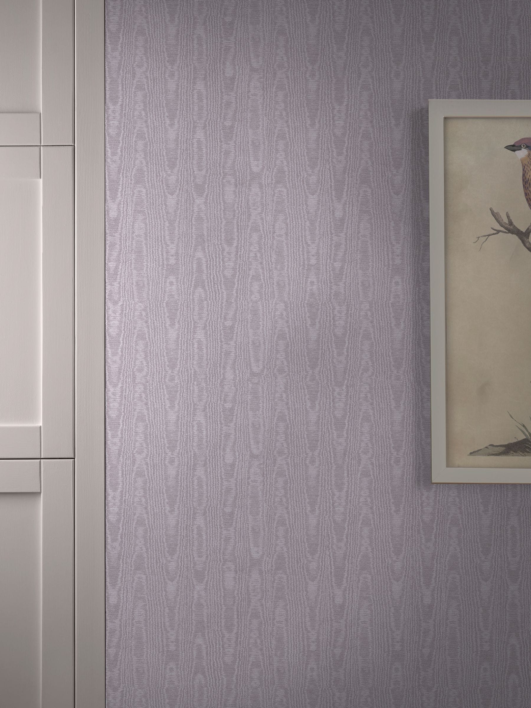 Graham & Brown Lavender Moire wallpaper 10m roll (British brand)
