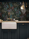 Graham & Brown Black Painterly Flora 10M Wallpaper
