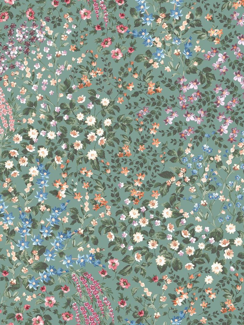 Graham & Brown Green Painterly Flora 10M Wallpaper