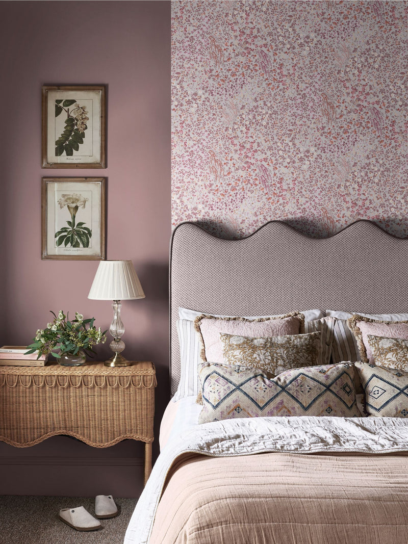 Graham & Brown Pink Painterly Flora 10M Wallpaper