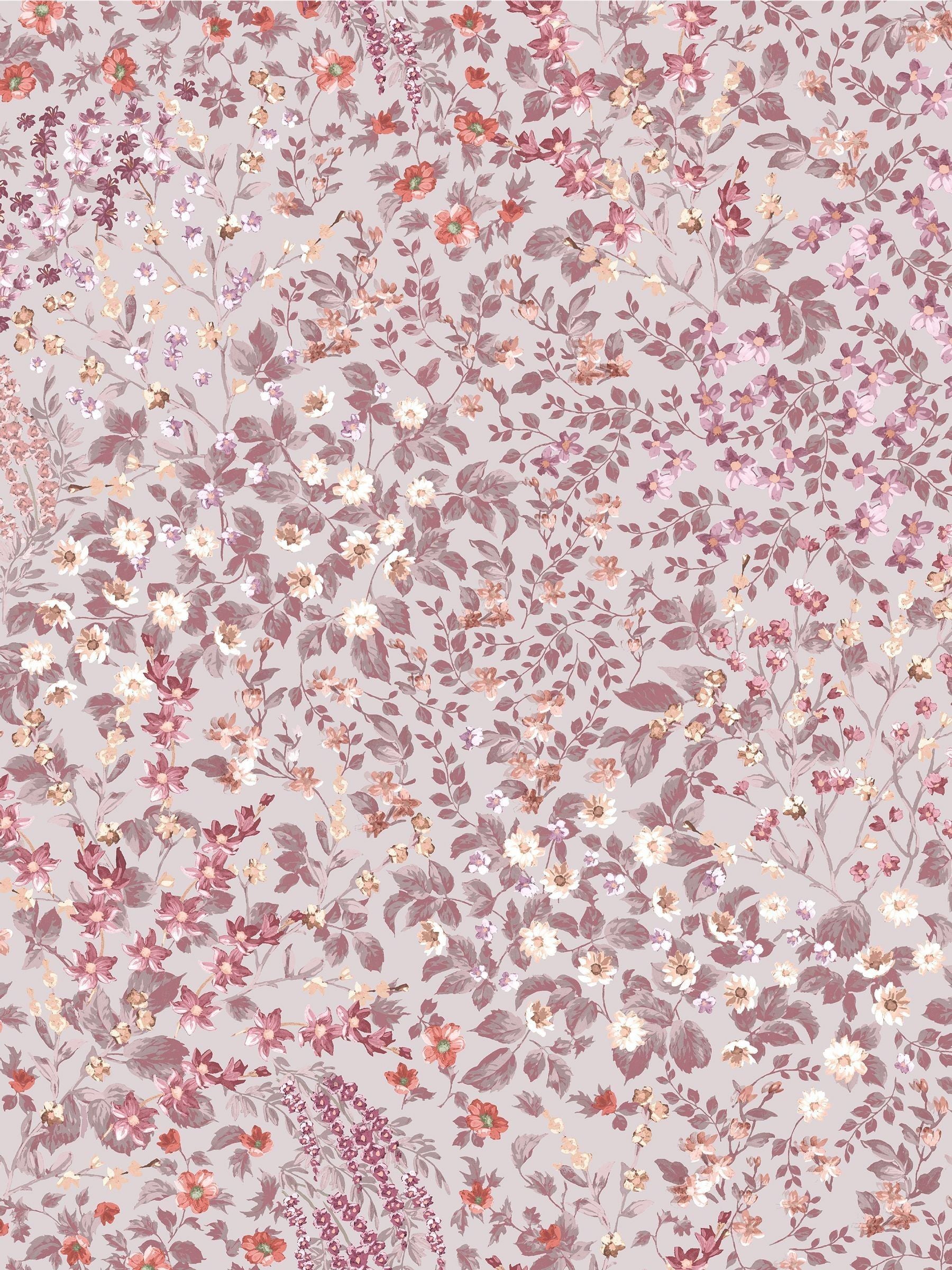 Graham & Brown Pink Painterly Flora 10M Wallpaper