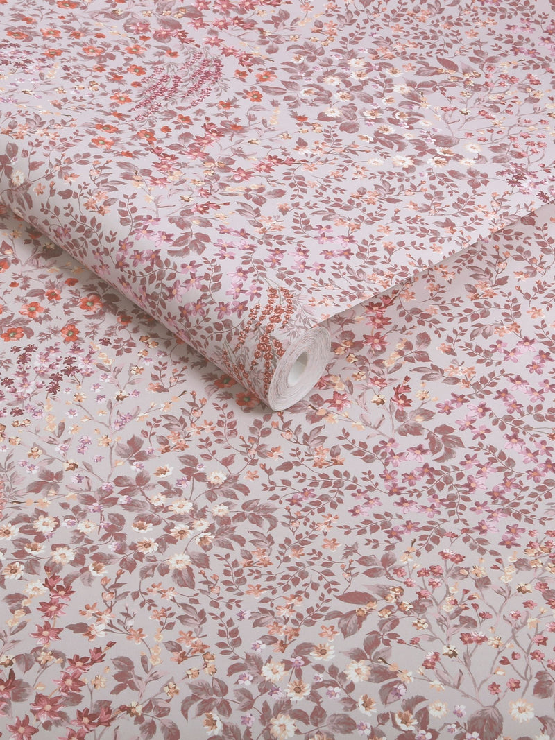 Graham & Brown Pink Painterly Flora 10M Wallpaper