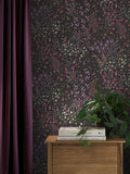 Graham & Brown Purple Painterly Flora 10M Wallpaper