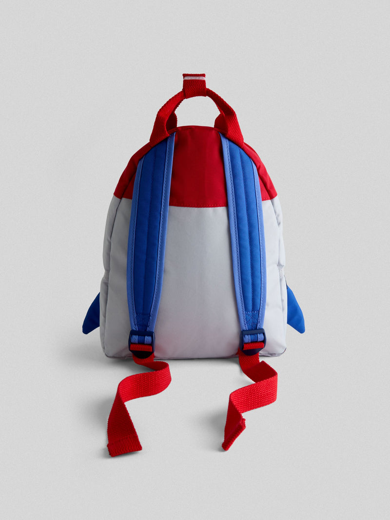 JoJo Maman Bébé silver quilted rocket backpack, UK version
