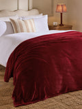 Red Plush Fleece Throw