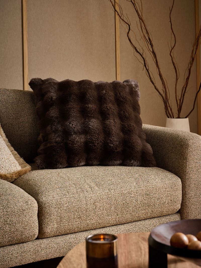 Charcoal Grey Aspen Faux Fur Cushion 59 x 59cm