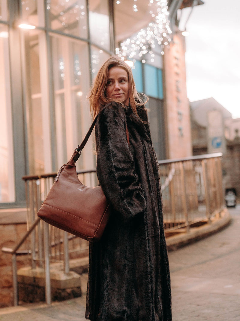 Cultured London Kovo Black Leather Shoulder Bag