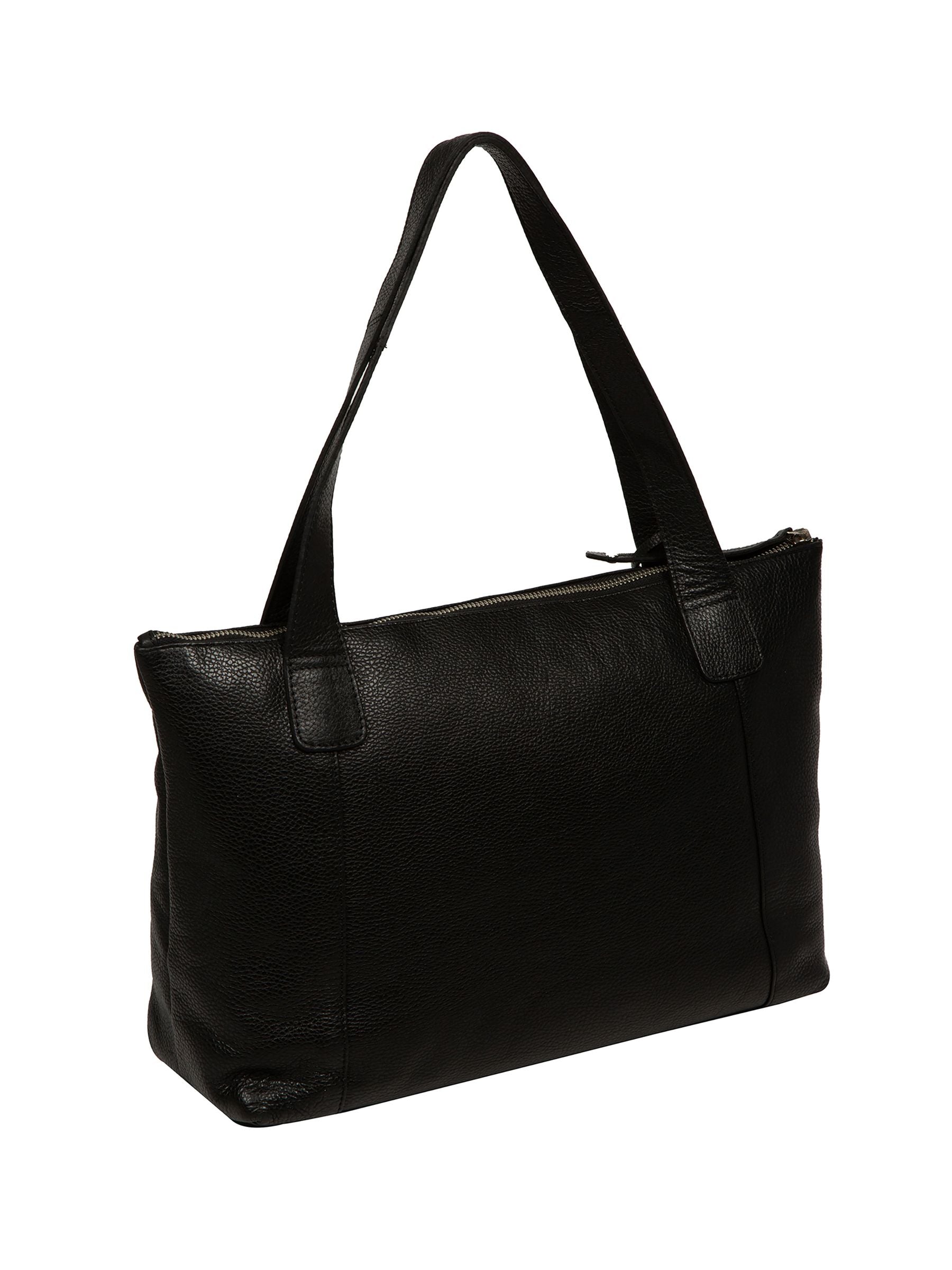 Cultured London Black Marina leather tote bag, British brand