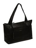 Cultured London Black Marina leather tote bag, British brand