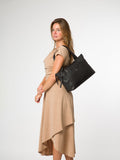Cultured London Black Marina leather tote bag, British brand
