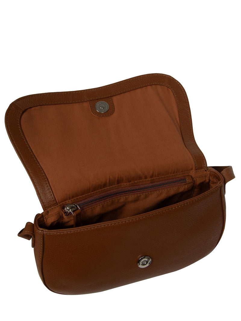 Pure Luxuries London brown Alodia leather cross body bag, UK version