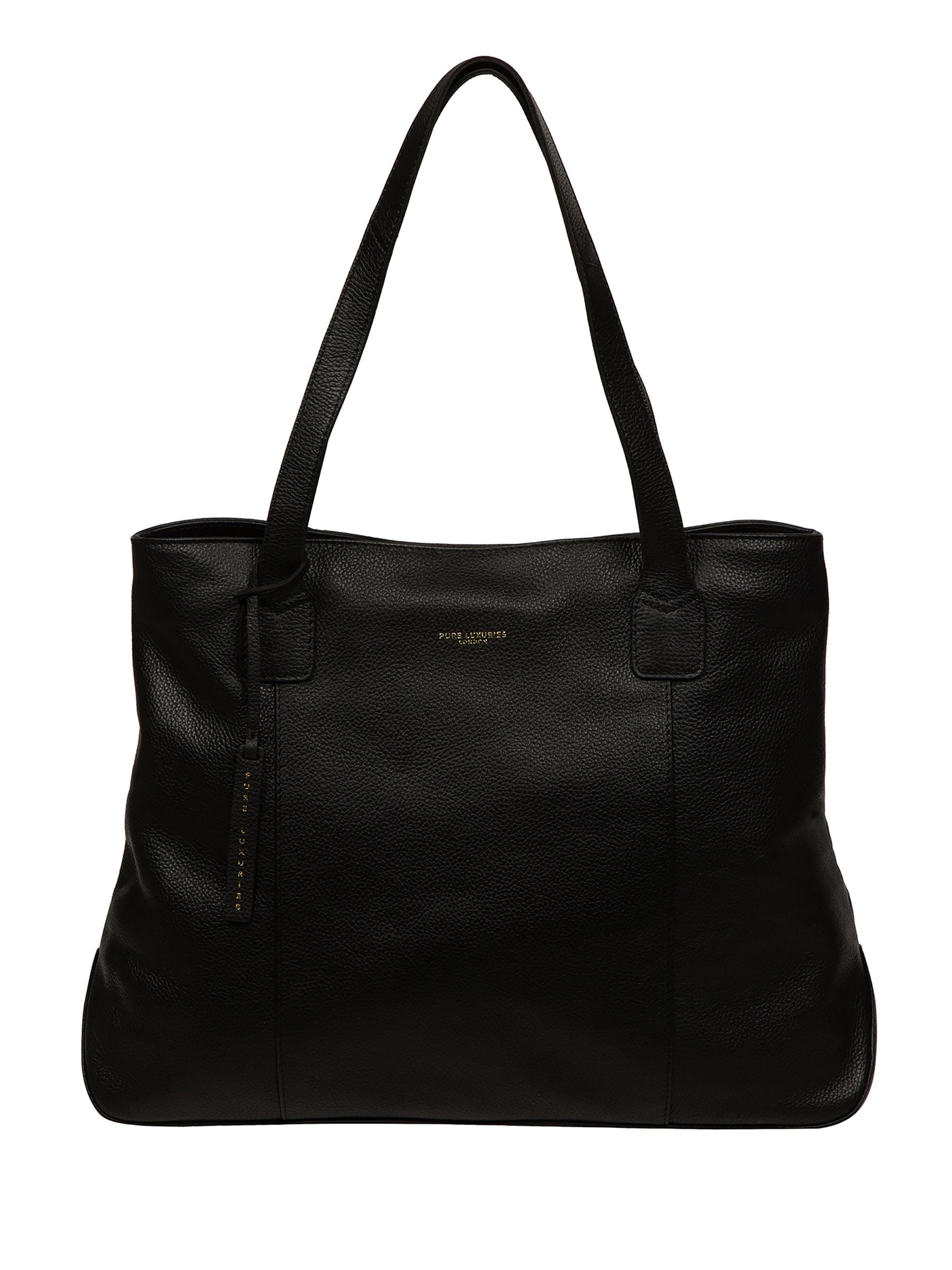 Pure Luxuries London black mochi leather tote bag, imported from the UK