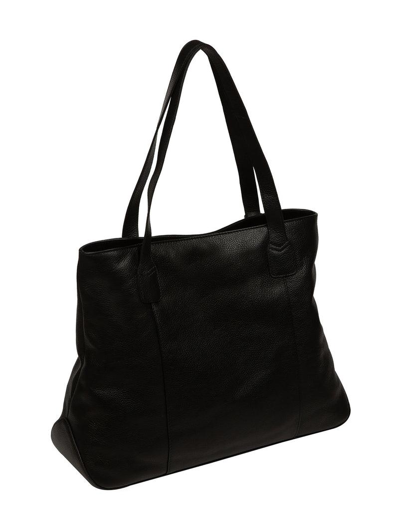 Pure Luxuries London black mochi leather tote bag, imported from the UK