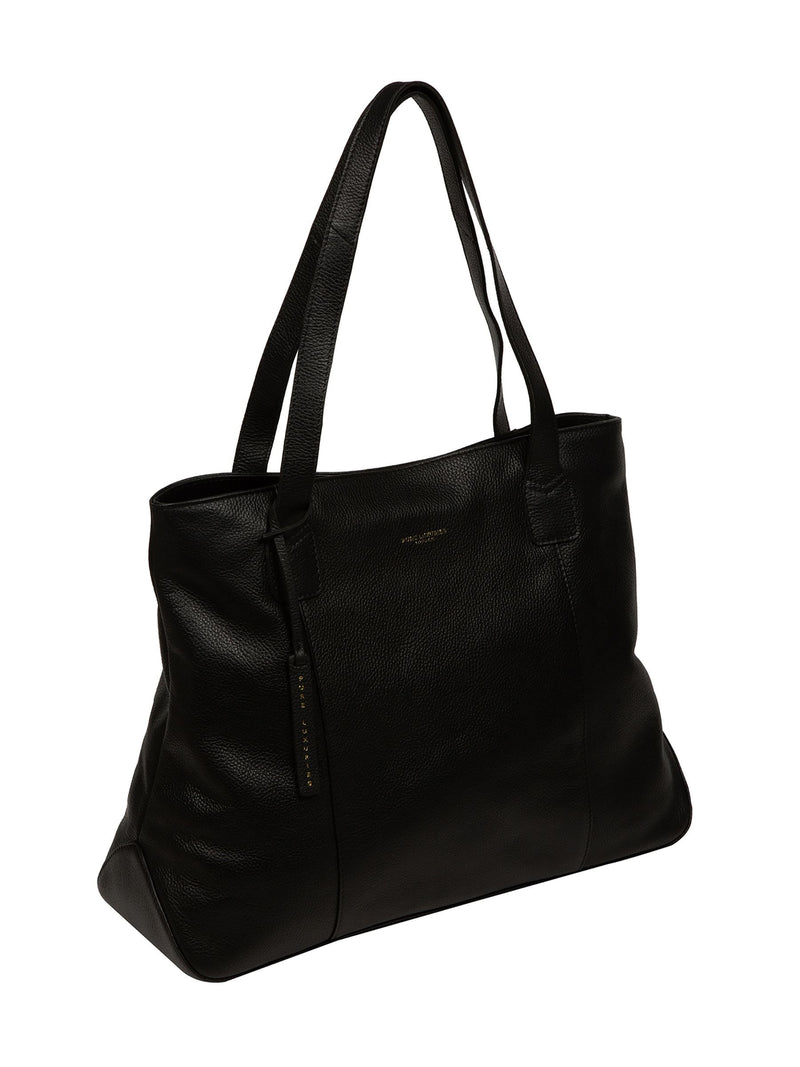 Pure Luxuries London black mochi leather tote bag, imported from the UK