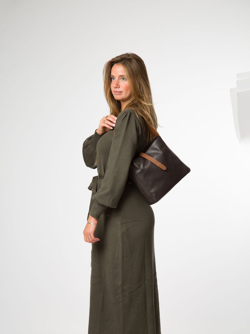Pure Luxuries London Dark Brown Isola Leather Tote Bag