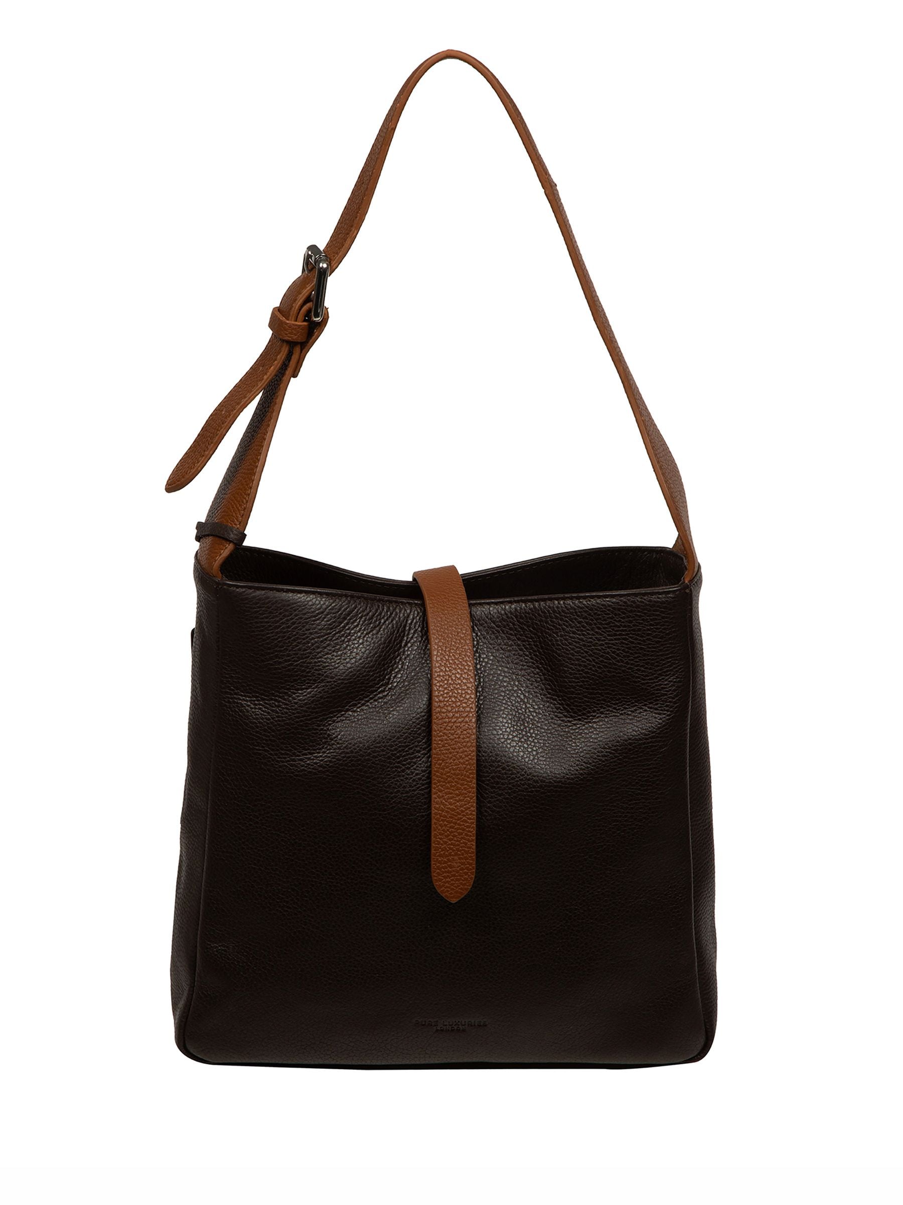 Pure Luxuries London Dark Brown Isola Leather Tote Bag