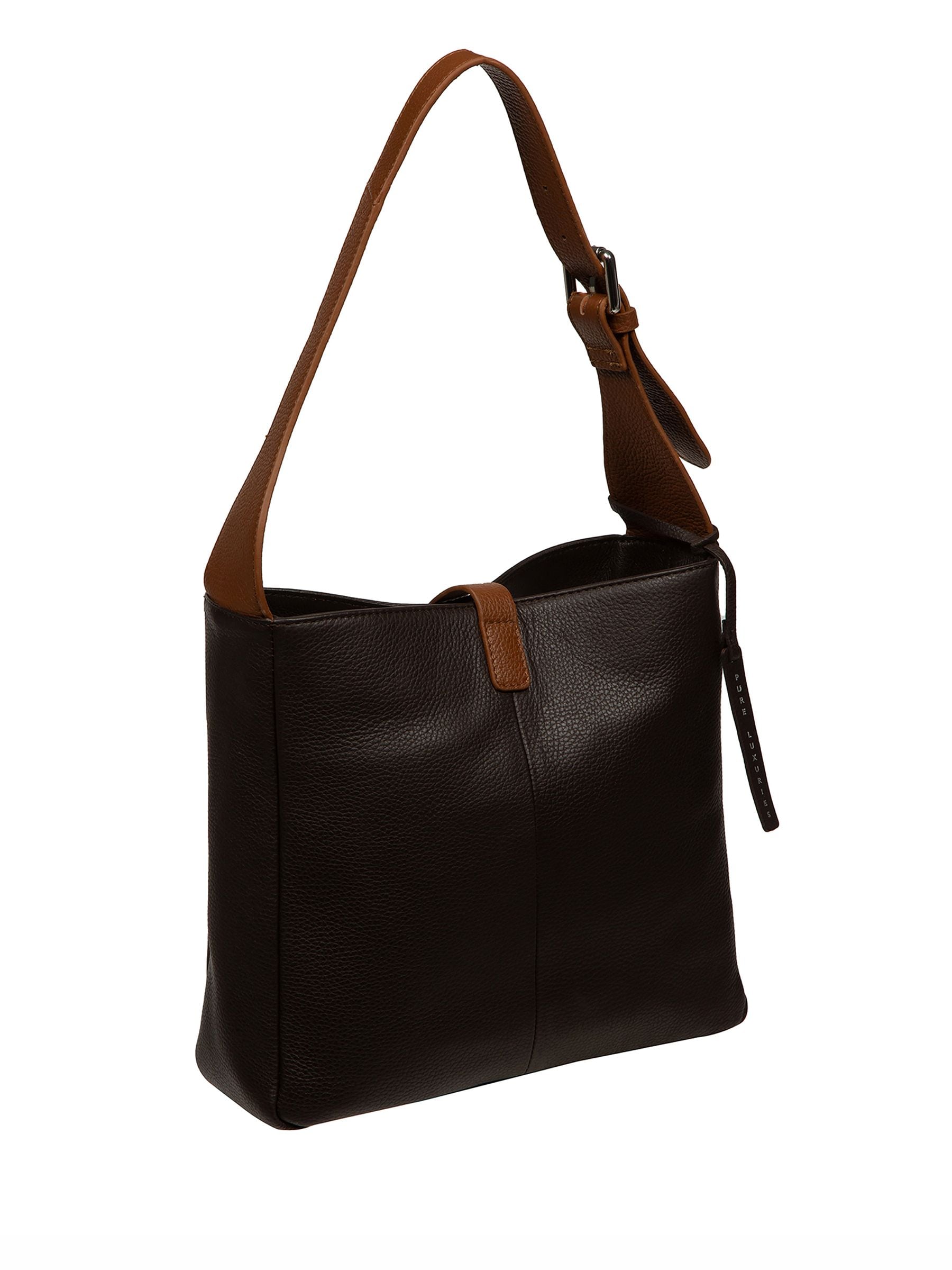 Pure Luxuries London Dark Brown Isola Leather Tote Bag