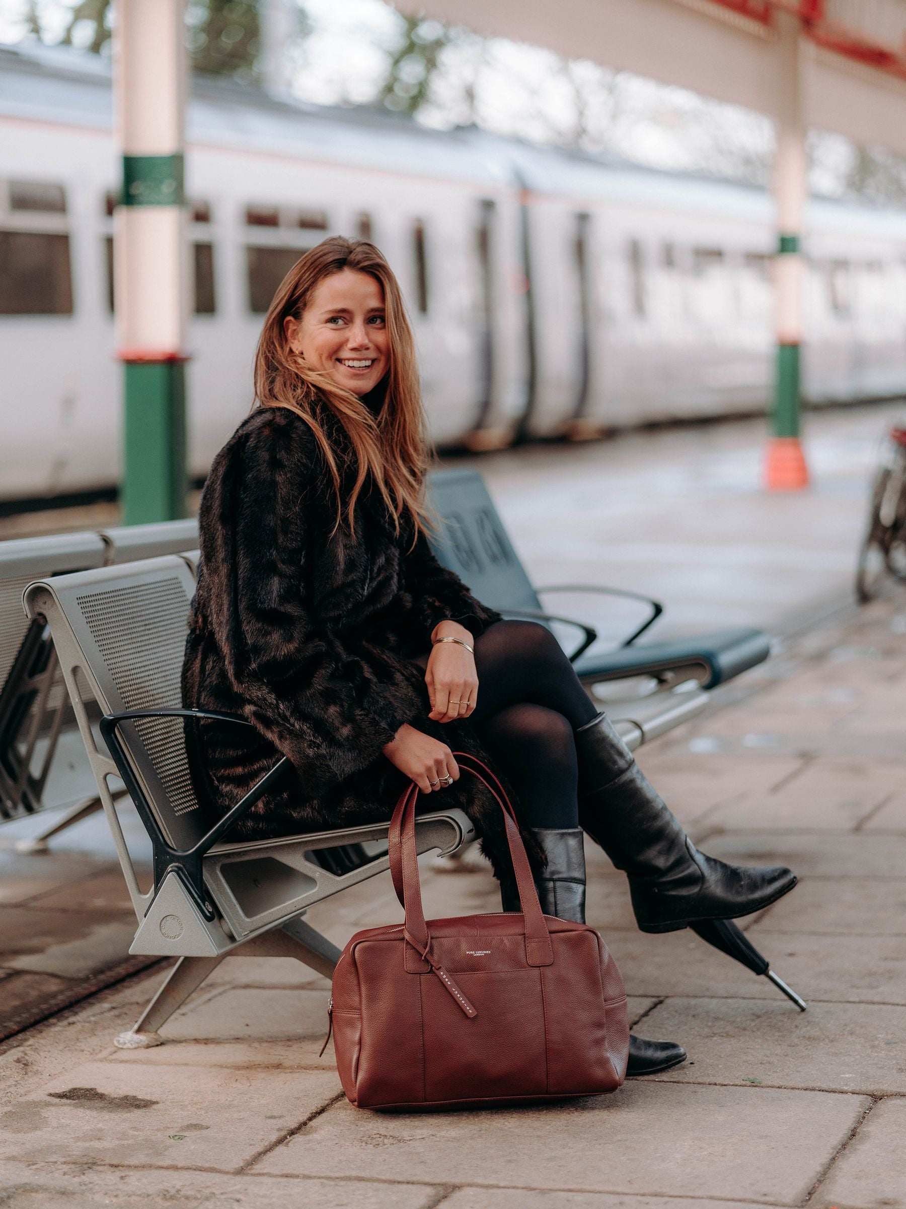 Pure Luxuries London Chocolate Brown Airgo's Leather Cabin Bag
