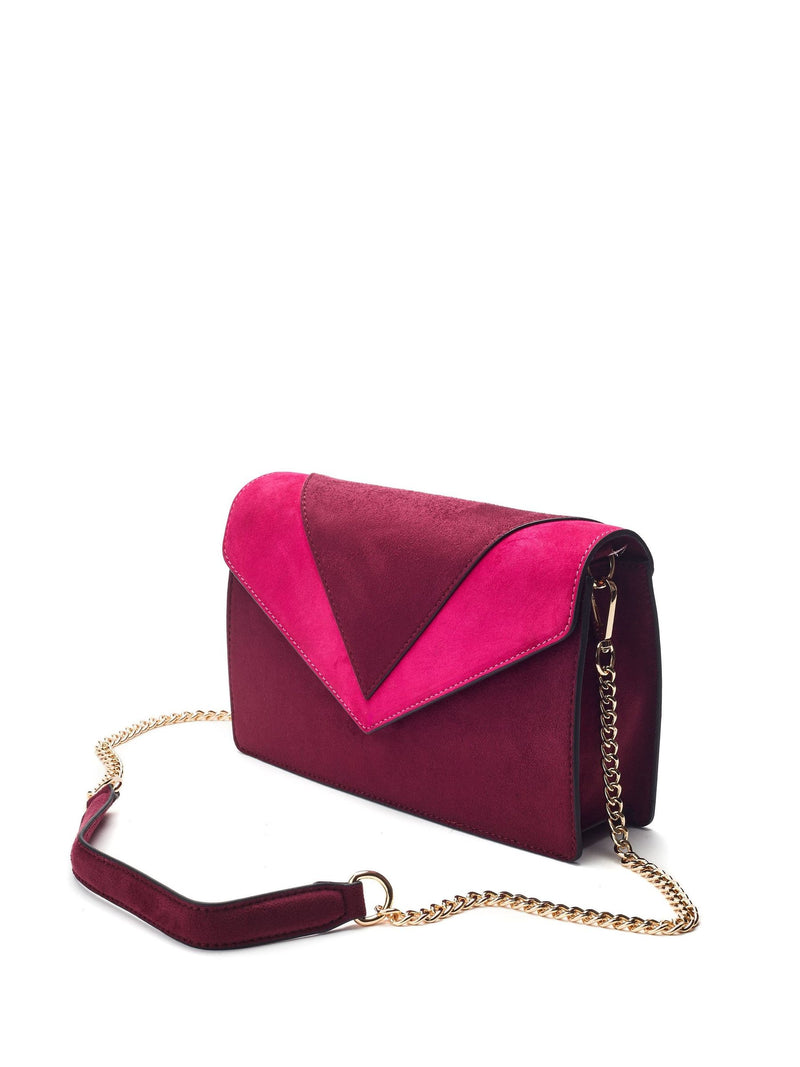 Moda in Pelle red V-shape clutch bag - British product