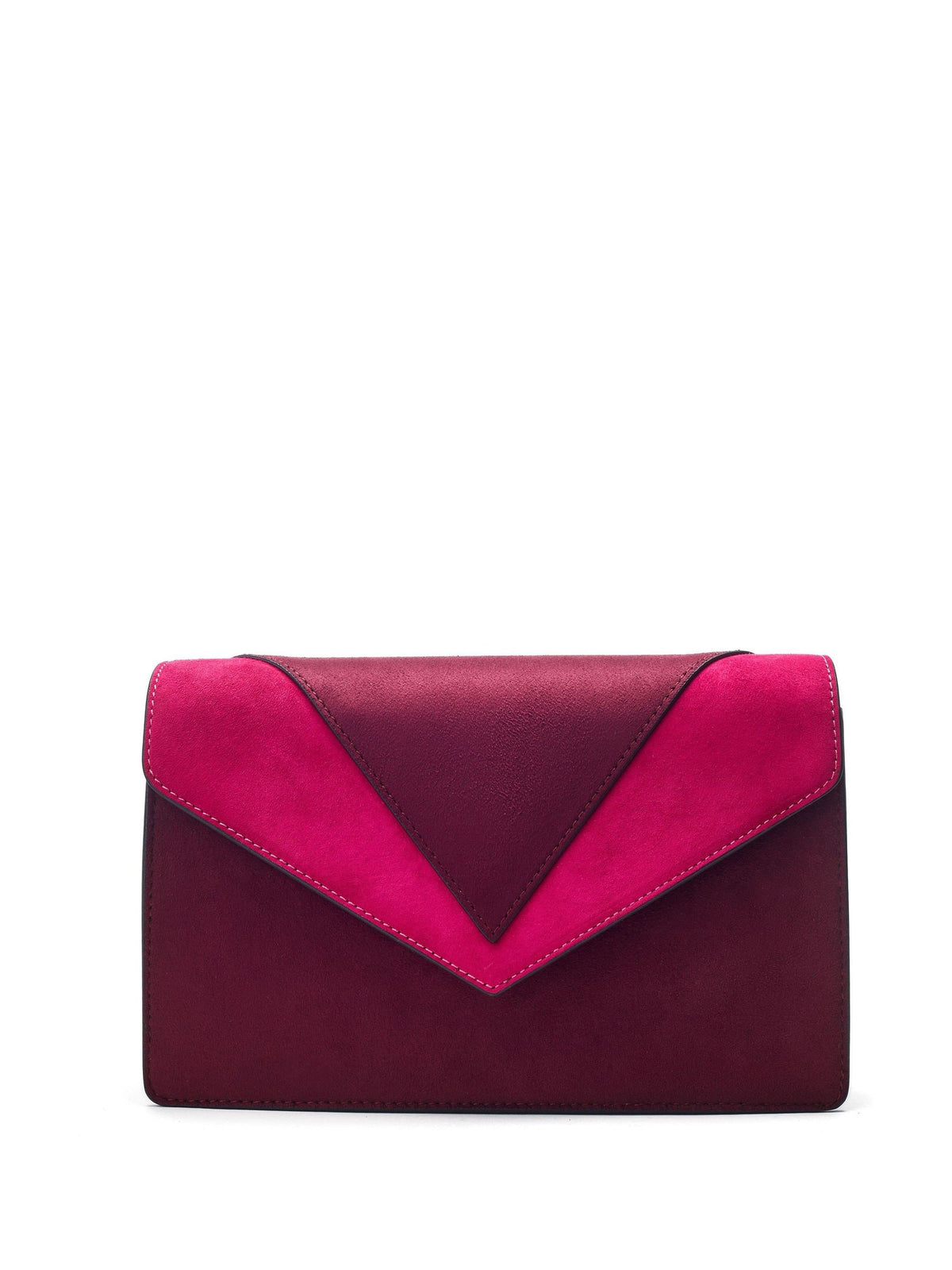 Moda in Pelle red V-shape clutch bag - British product