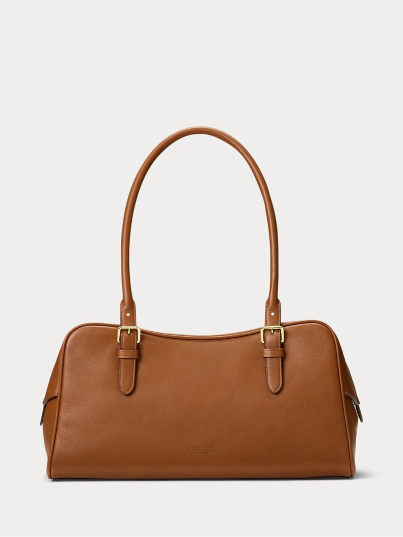 Lauren Ralph Lauren brown leather large satchel bag (British brand)