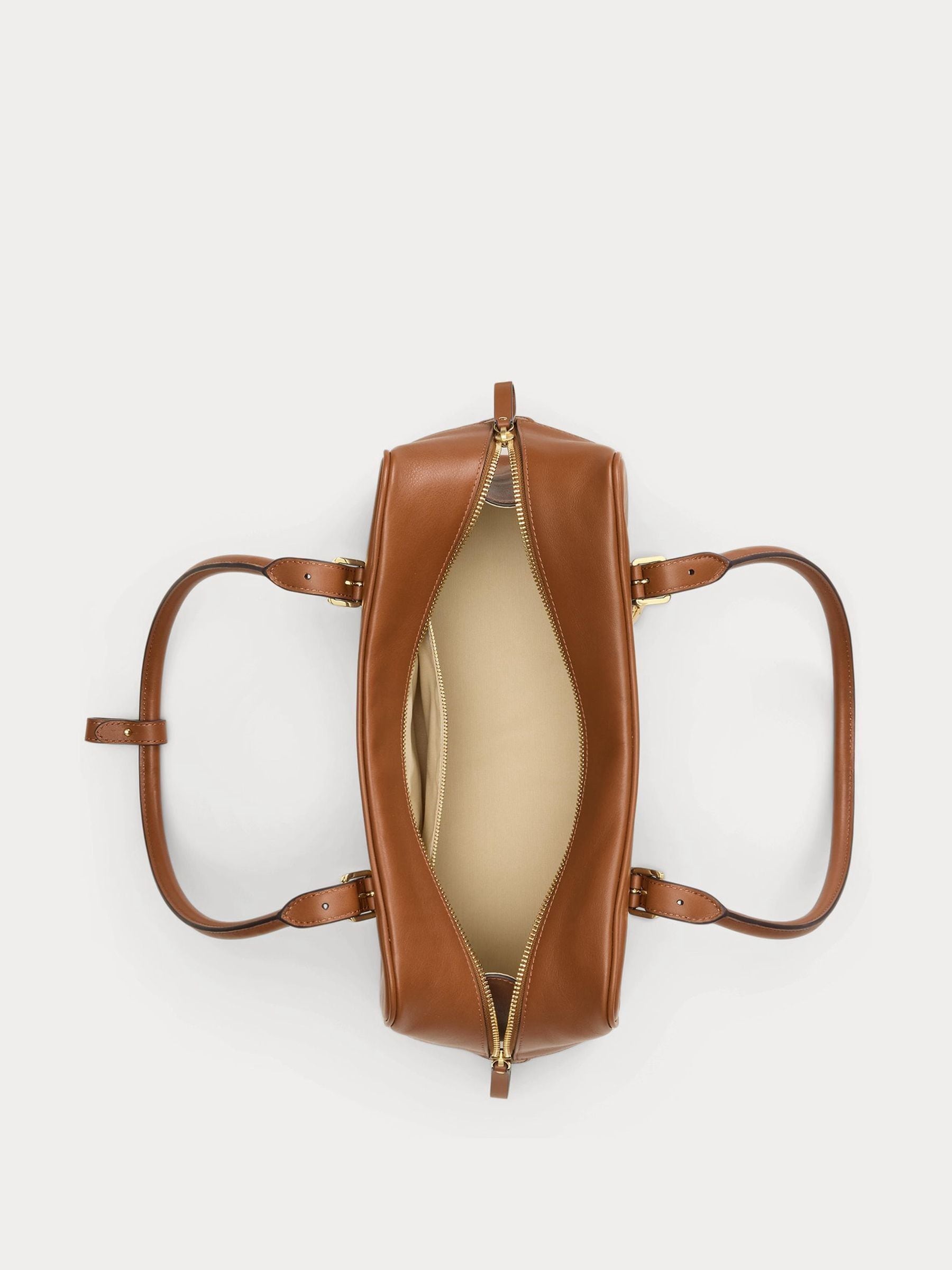 Lauren Ralph Lauren brown leather large satchel bag (British brand)
