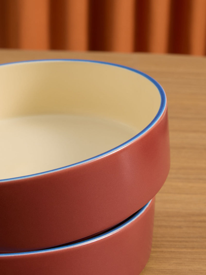 MADE.COM brown Allesio pasta bowls set of 4 (British brand)