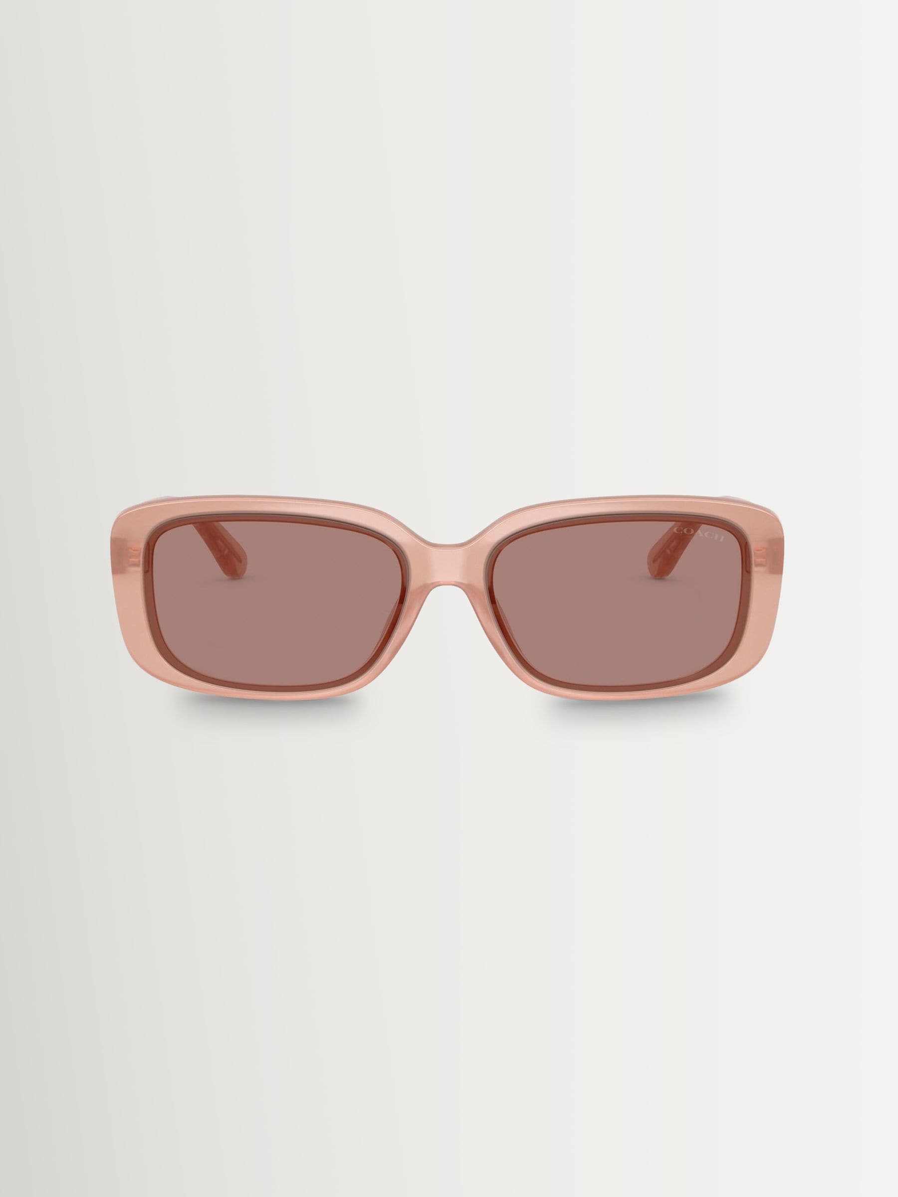 Coach pink rectangle sunglasses with light brown lenses (British brand)