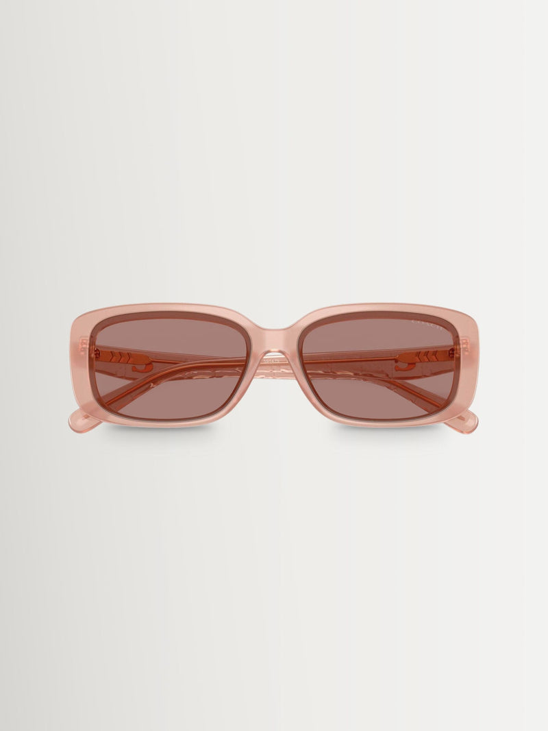 Coach pink rectangle sunglasses with light brown lenses (British brand)