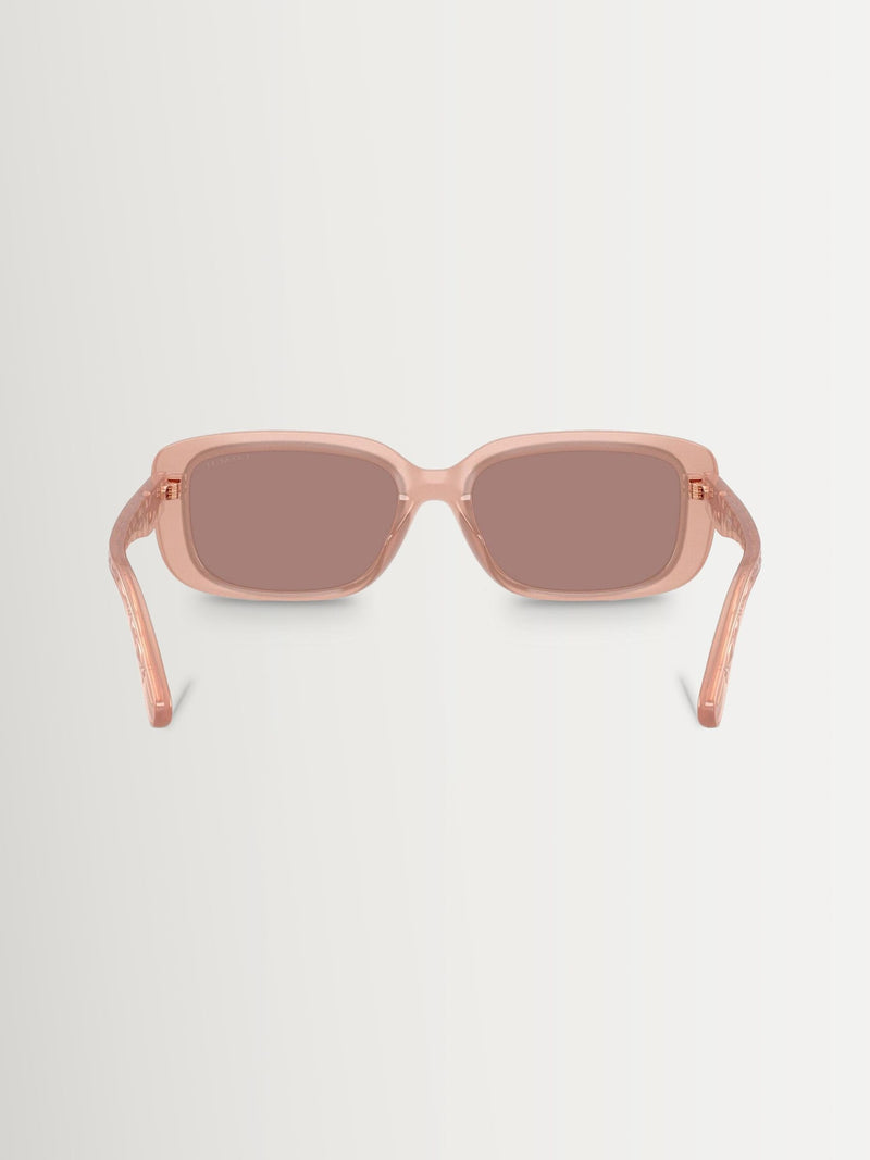 Coach pink rectangle sunglasses with light brown lenses (British brand)