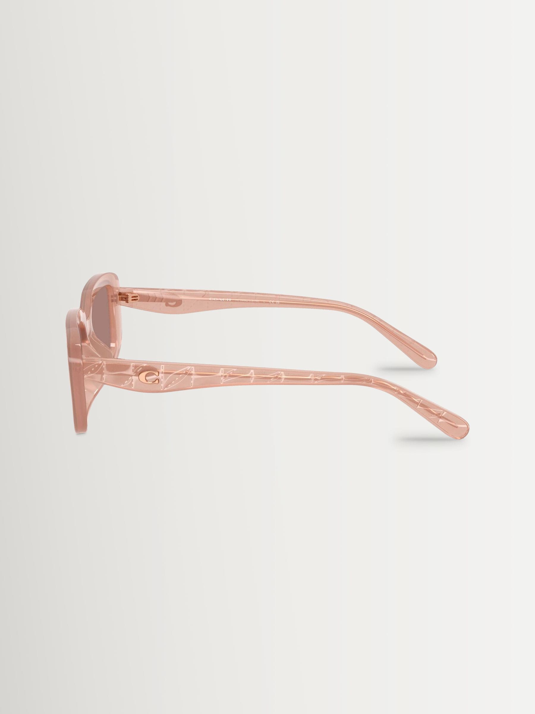 Coach pink rectangle sunglasses with light brown lenses (British brand)