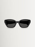 COACH black irregular sunglasses with grey solid lenses, imported from the UK