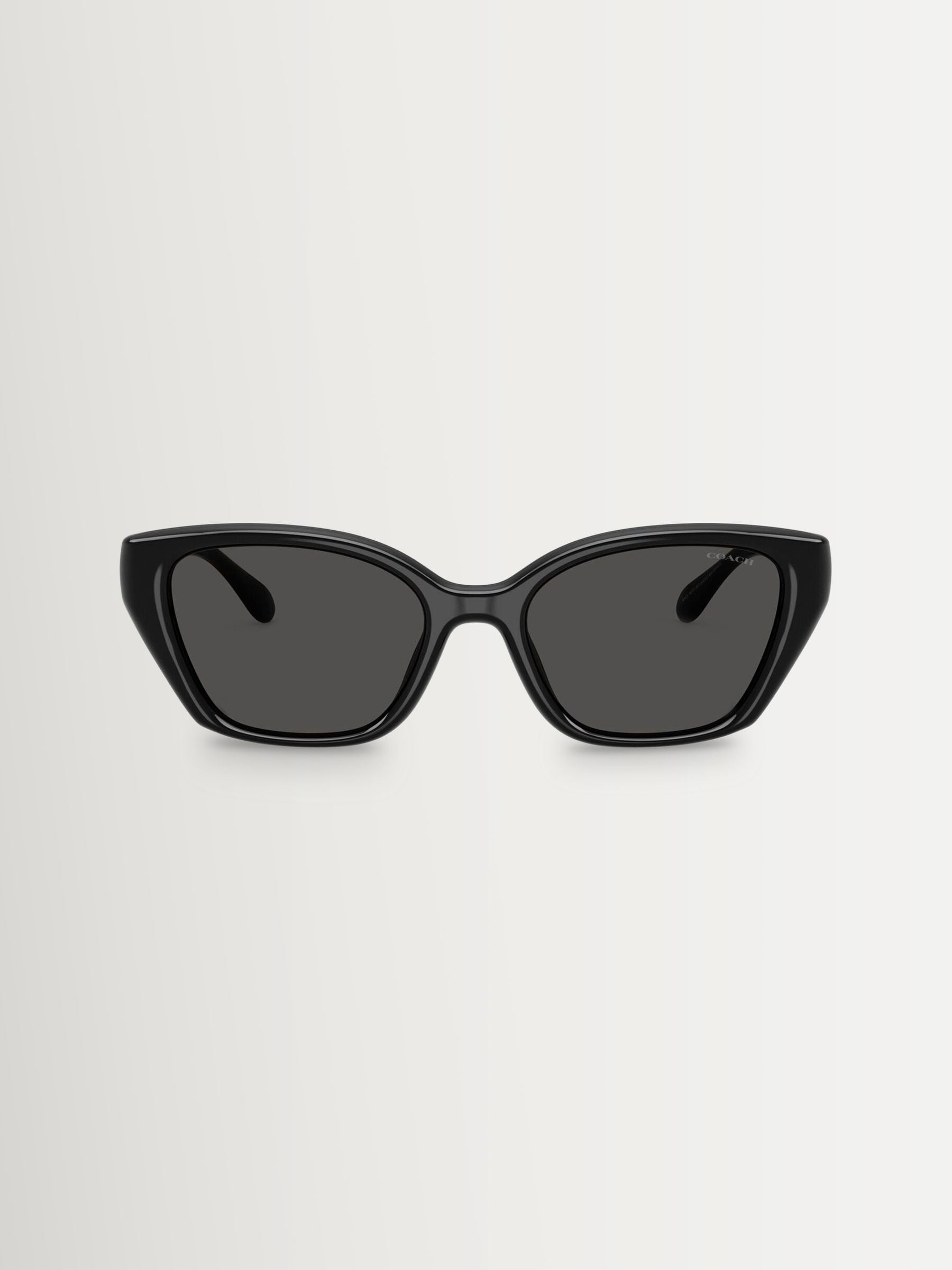 COACH black irregular sunglasses with grey solid lenses, imported from the UK