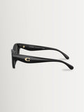 COACH black irregular sunglasses with grey solid lenses, imported from the UK