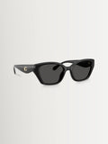 COACH black irregular sunglasses with grey solid lenses, imported from the UK
