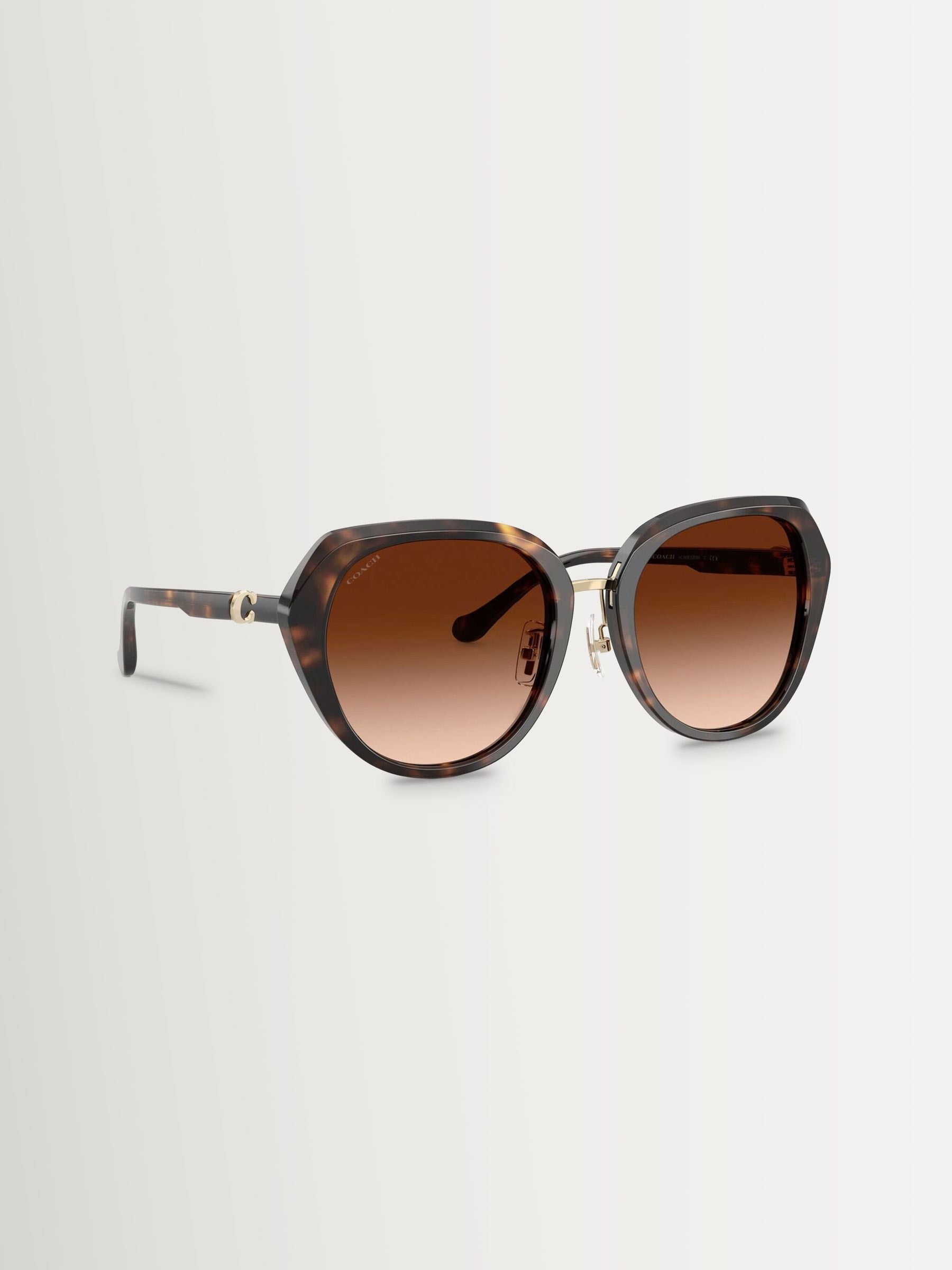Coach irregular brown sunglasses with gradient lenses (British brand)