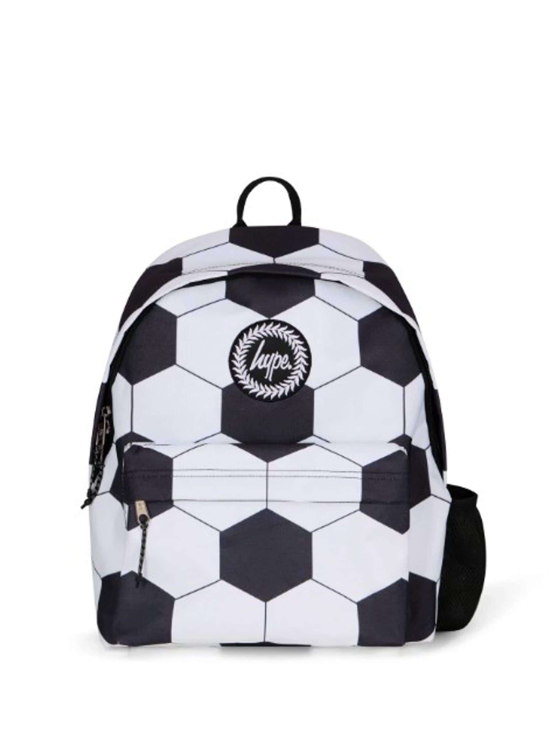 Hype football backpack black and white design - British product