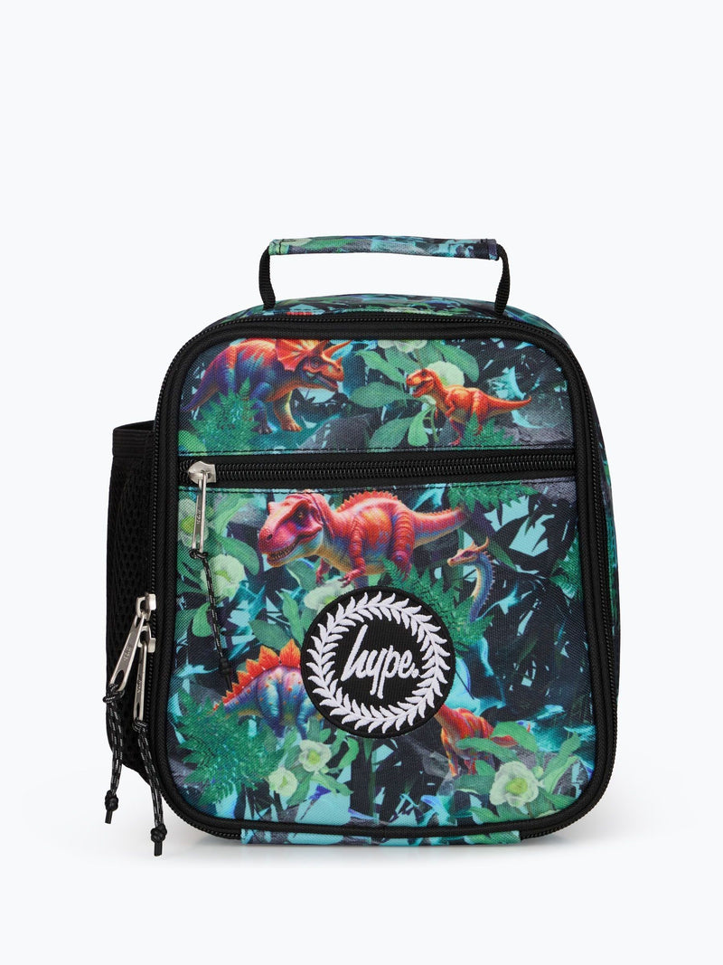 Hype Green Jungle Dino lunch bag for kids, UK version