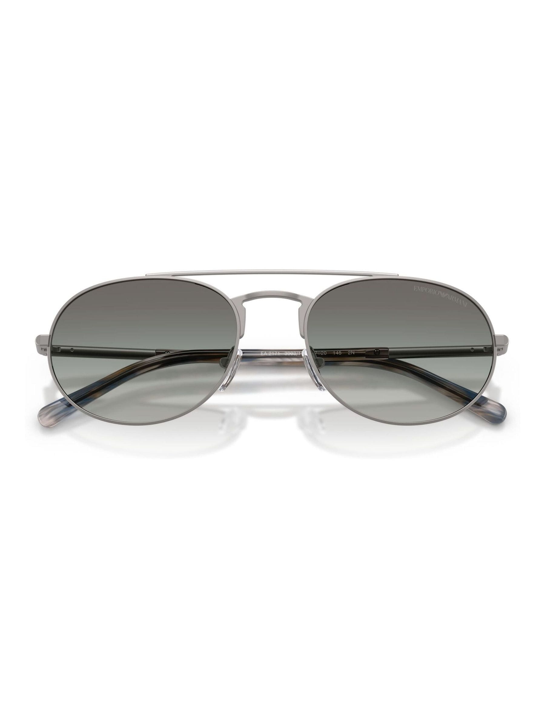 Emporio Armani pilot sunglasses with matte gunmetal frame, UK version