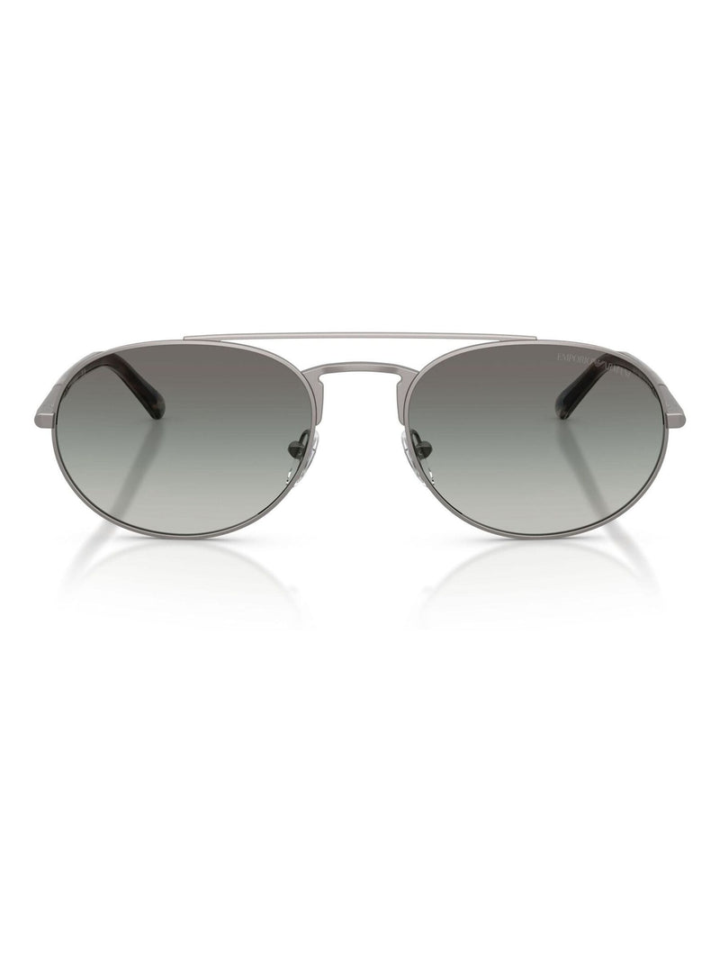 Emporio Armani pilot sunglasses with matte gunmetal frame, UK version