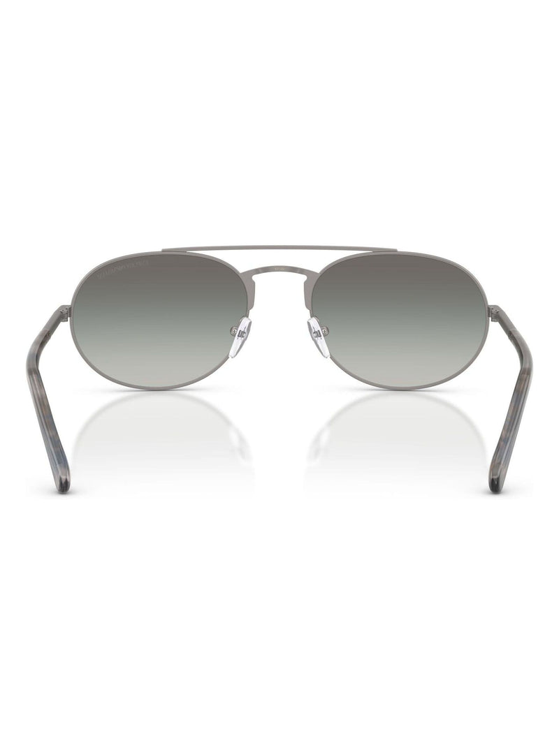Emporio Armani pilot sunglasses with matte gunmetal frame, UK version