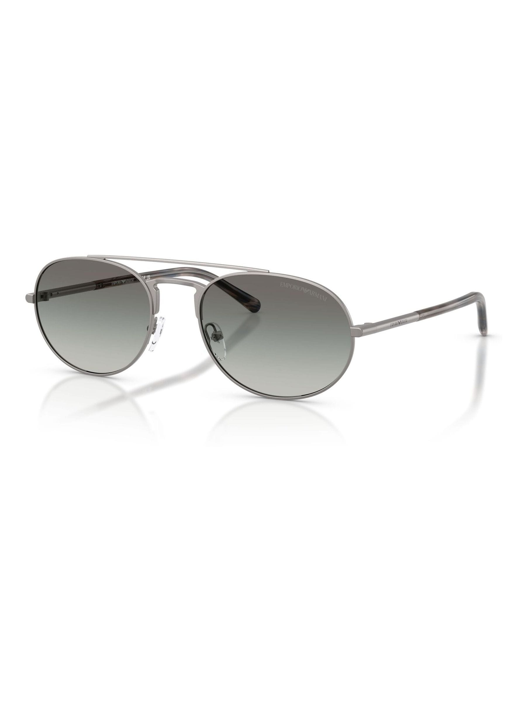 Emporio Armani pilot sunglasses with matte gunmetal frame, UK version