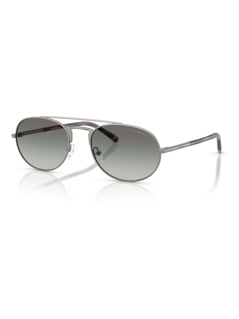 Emporio Armani pilot sunglasses with matte gunmetal frame, UK version