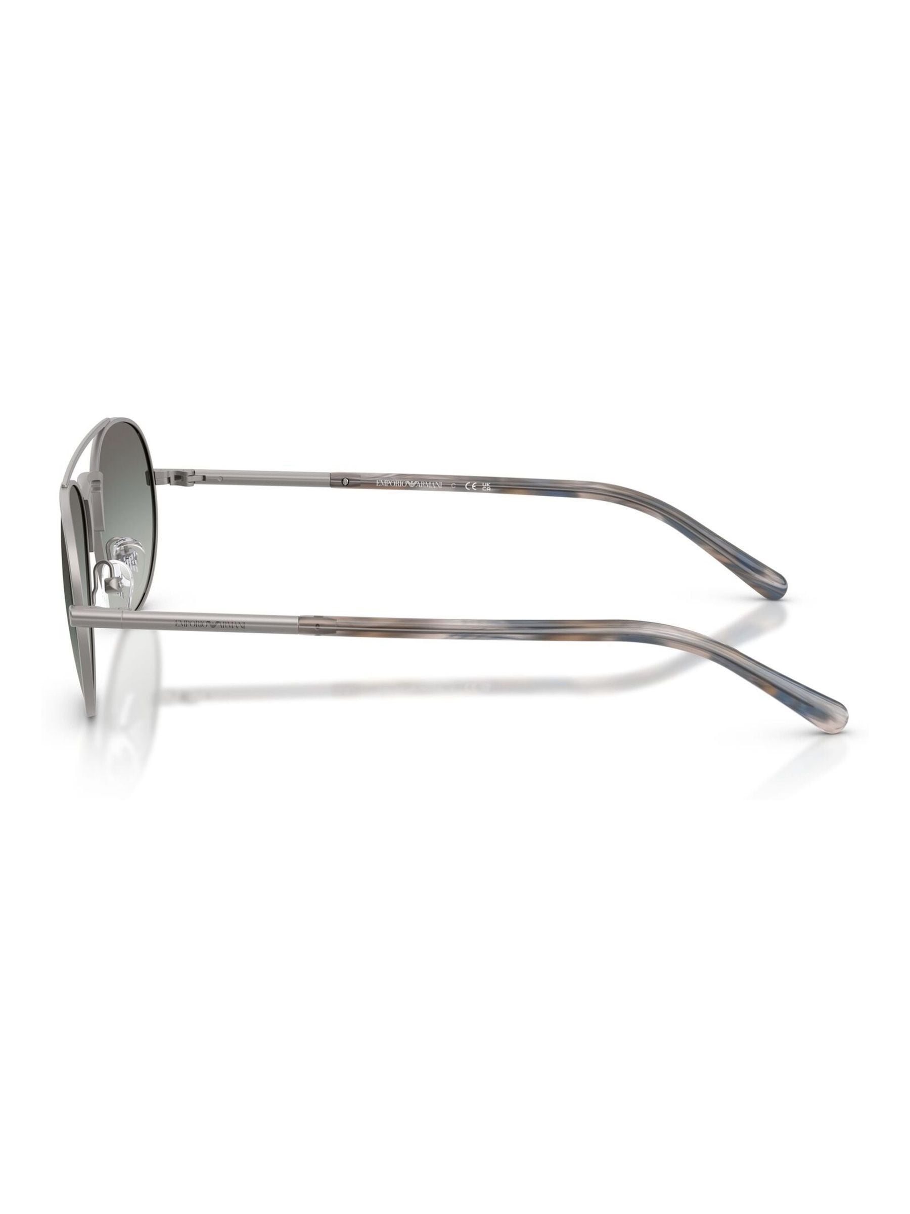 Emporio Armani pilot sunglasses with matte gunmetal frame, UK version