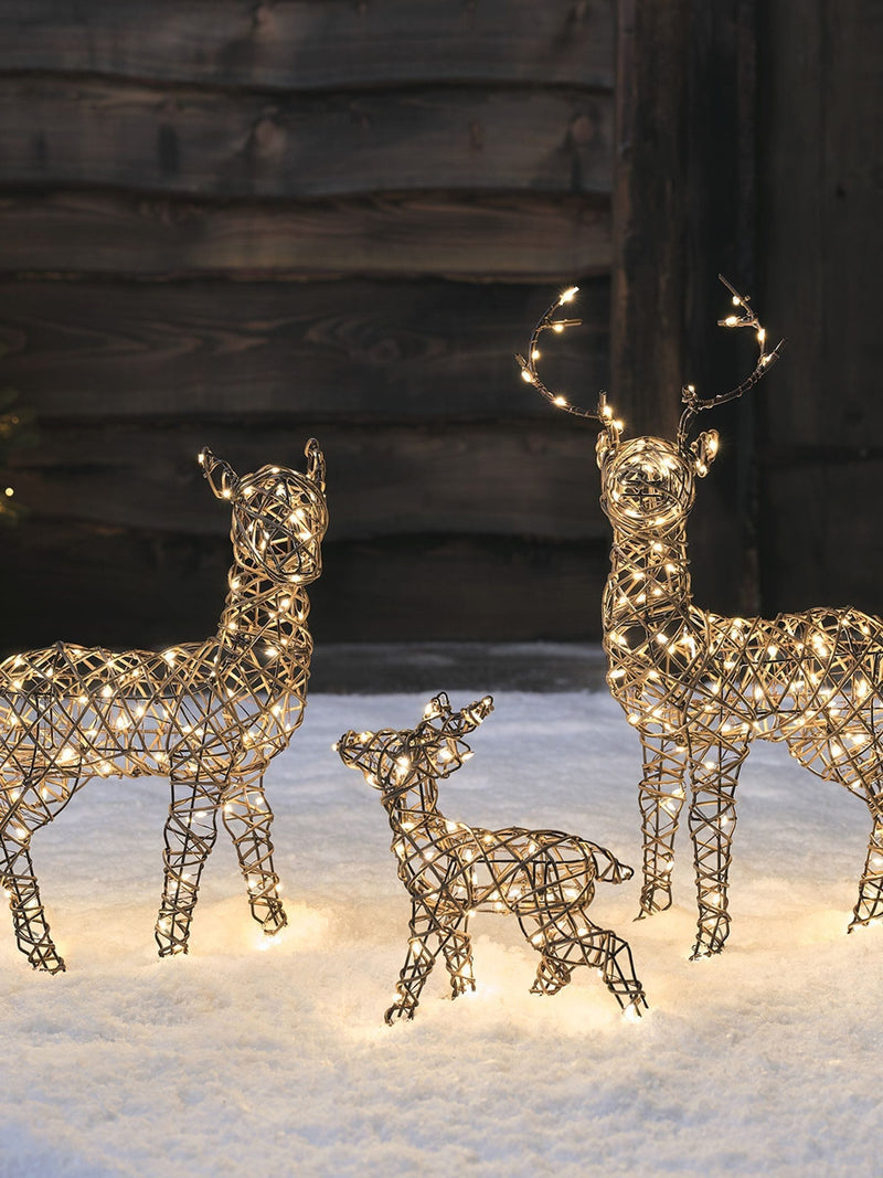 Lights4fun LED reindeer 56cm with warm white lights - British product